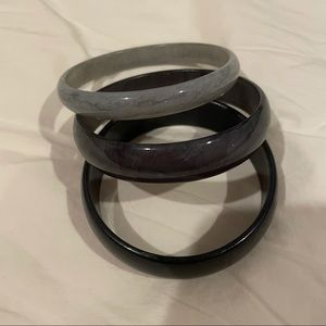 Set of 3 bangles - ash blue, indigo, gray